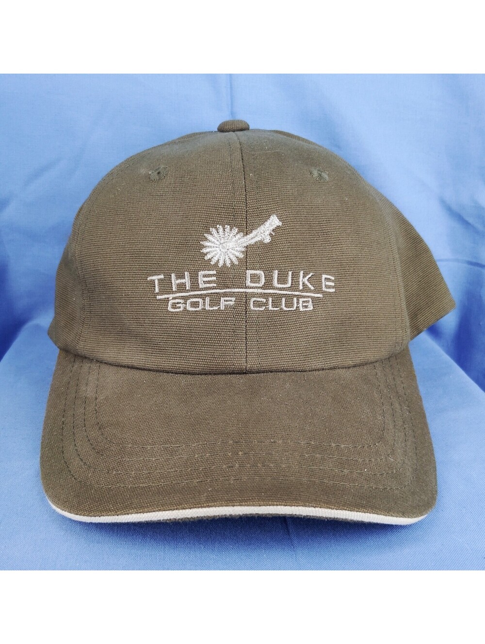 The Duke Golf Club Hat Adjustable Brown Cap Embroidered Logo Golf Course Hat
